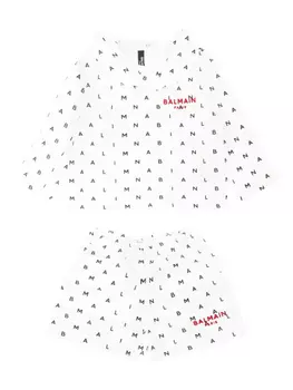 Комплект шорт с логотипом Balmain Kids, белый