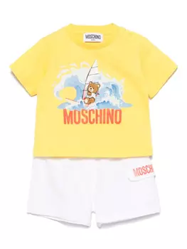 Комплект шорт с логотипом Moschino Kids, белый