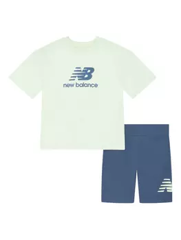 Комплект шорт с логотипом New Balance Kids, зеленый
