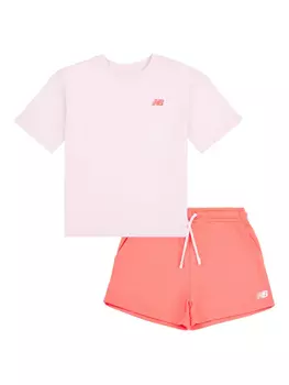 Комплект шорт с логотипом New Balance Kids, розовый
