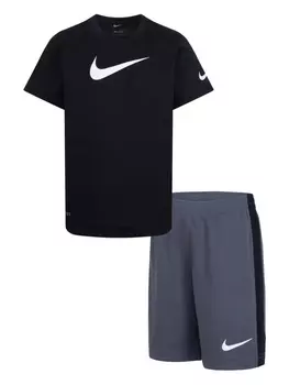 Комплект шорт с логотипом Nike Kids, серый