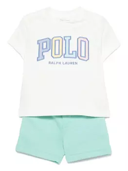 Комплект шорт с вышитым логотипом POLO RALPH LAUREN KIDS, белый