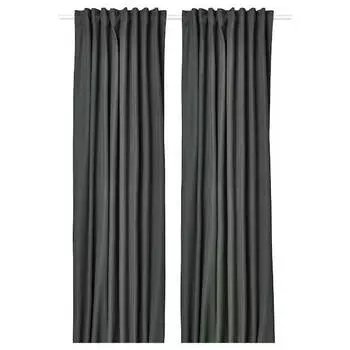 Комплект штор блэкаут Ikea Rosenmandel, 2 шт, 135x250 см, темно-серый