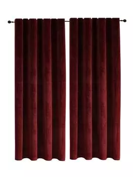 Комплект штор из 2 штор с рюшами песочно-бежевого цвета, затемняющие ленты 140 x 245 см, бархатные непрозрачные шторы Haus und Deko