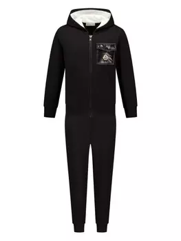 Комплект спортивного костюма Moncler Enfant с логотипом, черный