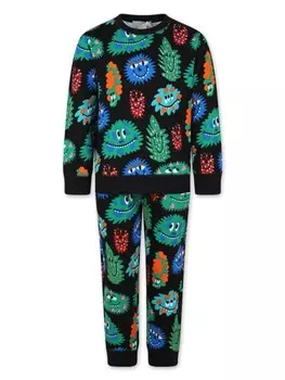 Комплект спортивного костюма Monster Faces Stella McCartney Kids, черный