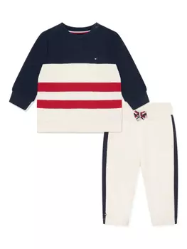 Комплект спортивного костюма с полосками Tommy Hilfiger Junior, нейтральный