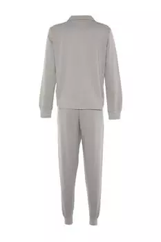 Комплект спортивного костюма - Серый - Классический крой Trendyol, серый