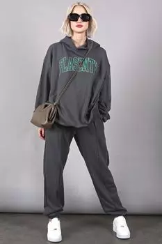 Комплект спортивного костюма - Серый - Свободный крой Madmext, серый