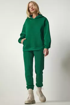 Комплект спортивного костюма - Зеленый - Классический крой Happiness stanbul, зеленый