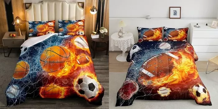 Комплект спортивного постельного белья Erosebridal для мальчиков-подростков-близнецов (2 одеяла и 2 наволочки)