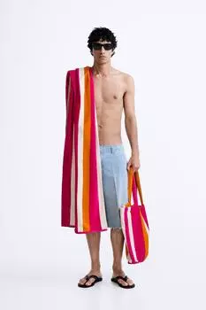 Комплект сумка шоппер + пляжное полотенце Zara Limited Edition, мультиколор