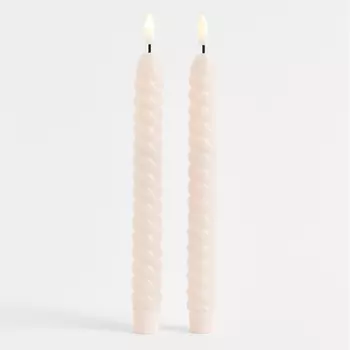 Комплект свечей H&M Home Led Swirl, 2 предмета, светло-розовый