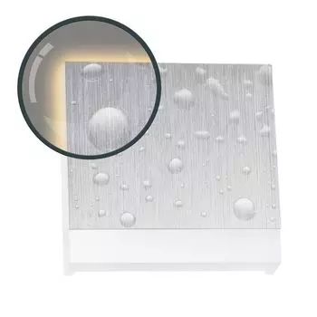 Комплект светодиодного освещения лестницы IP44 KID из алюминия и плексигласа для установки в распределительной коробке, квадрат 68 мм, теплый белый цвет, 3000K, освещение ступеней Ledando