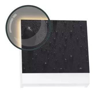 Комплект светодиодного освещения лестницы IP44 KID из алюминия / антрацита и акрилового стекла для установки в распределительной коробке, квадрат 68 мм, теплый белый цвет, 3000K, освещение ступеней Ledando, черный