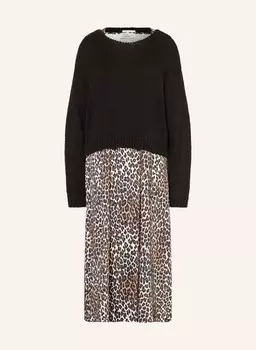 Комплект: свитер и атласное платье. Robe Lgre, коричневый