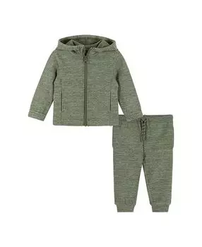 Комплект свитера для мальчиков с двумя персиковыми блоками - Baby Andy & Evan, зеленый