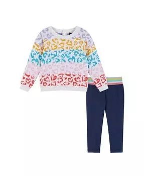 Комплект свитера с сердечками для маленьких девочек Andy & Evan, белый