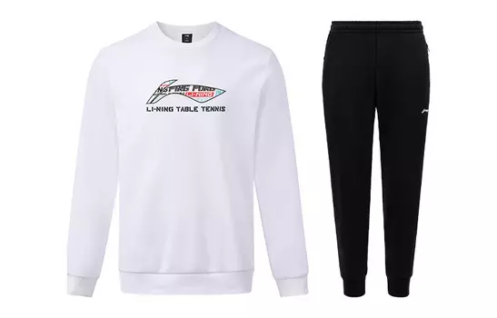 Комплект свитшотов LiNing унисекс, белый+черный