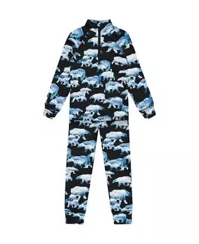 Комплект термобелья из двух частей с принтом белых медведей для мальчиков - Little Kid Deux par Deux, черный