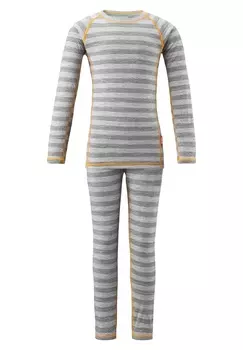 Комплект термобелья Reima Narvik Reima в полоску, серый / желтый