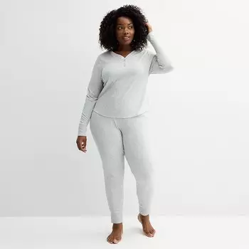 Комплект термопижамного верха и трусов больших размеров Sonoma Goods For Life, цвет Silver Tide Heather
