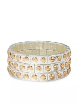 Комплект The Stud из трех браслетов Roxanne Assoulin, серебряный