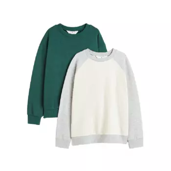 Комплект толстовок H&amp;M 2-pack Sweatshirts, 2 предмета, серый/зеленый