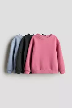 Комплект толстовок H&M, 3 предмета, розовый/черный/голубой