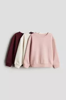 Комплект толстовок H&M, 3 предмета, розовый/бордовый/молочный