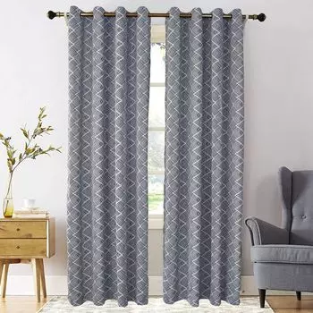 Комплект Topchances из 2 больших уличных штор размером 254 х 242 см (Ш х В), ветронепроницаемый, водоотталкивающий, экран для конфиденциальности, защита от солнца, защита от ультрафиолета для сада, патио, балкона, темно-зеленый Topchances, синий