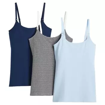 Комплект топов для беременных H&M Striped Nursing Tank, 3 предмета, светло-синий
