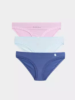 Комплект трусиков бикини с принтом, 3 шт. LCW DREAM, фиолетовый