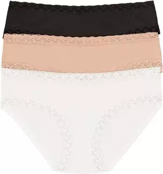 Комплект трусиков Bliss Girl (3 шт.) Natori, цвет Black/Cafe/White 1