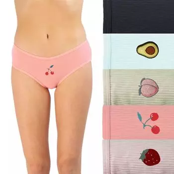 Комплект трусиков-хипстеров в рубчик SO, 5 предметов, мультиколор