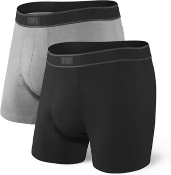 Комплект трусов-боксеров Daytripper, 2 шт. SAXX UNDERWEAR, цвет Black/Graphite Heather