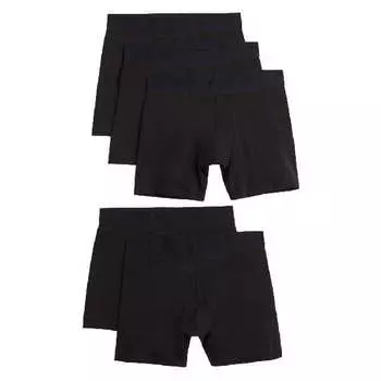 Комплект трусов-боксеров H&M Cotton Boxer Shorts, 5 предметов, черный