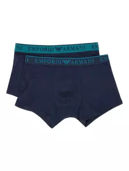 Комплект трусов-боксеров с логотипом на поясе Emporio Armani, синий