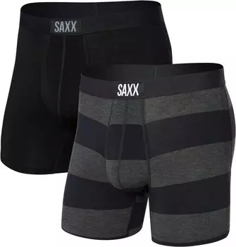 Комплект трусов-боксеров Vibe, 2 шт. SAXX UNDERWEAR, цвет Graphite Ombre Rugby/Black
