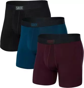 Комплект трусов-боксеров Vibe, 3 шт. SAXX UNDERWEAR, цвет Burnt Plum/Teal/Black