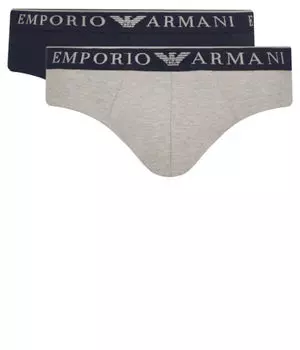 Комплект трусов Emporio Armani с логотипом, черный / серый