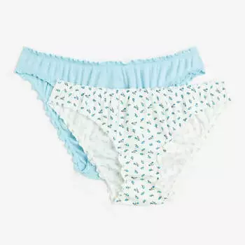 Комплект трусов H&amp;M Jersey, 2 предмета, голубой/цветочный принт