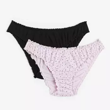 Комплект трусов H&amp;M Jersey, 2 предмета, светло-розовый/цветочный принт