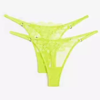 Комплект трусов H&M Thong, 2 предмета, желтый