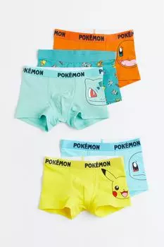 Комплект трусов H&M x Pokmon Boxer, 5 предметов, мультиколор