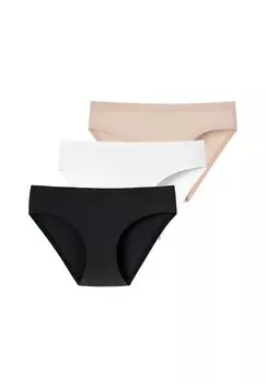 Комплект трусов из 3 невидимых хлопковых трусов SCHIESSER, цвет Schwarz/Wei/Sand