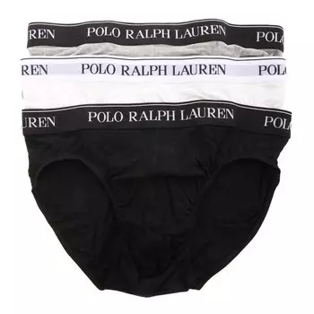 Комплект трусов Polo Ralph Lauren Logo Band, 3 предмета, черный/белый/серый