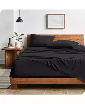 Комплект ультрамягких простыней из микрофибры, промытых песком, Queen Bare Home, черный