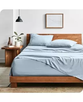 Комплект ультрамягких простыней из микрофибры, промытых песком, Queen Bare Home, синий