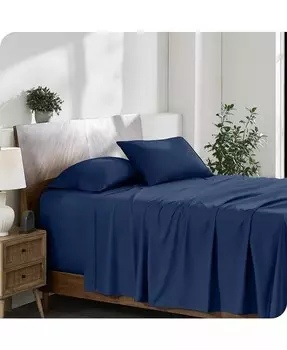 Комплект ультрамягких простыней с двойной шлифовкой 22 дюйма Bare Home, синий